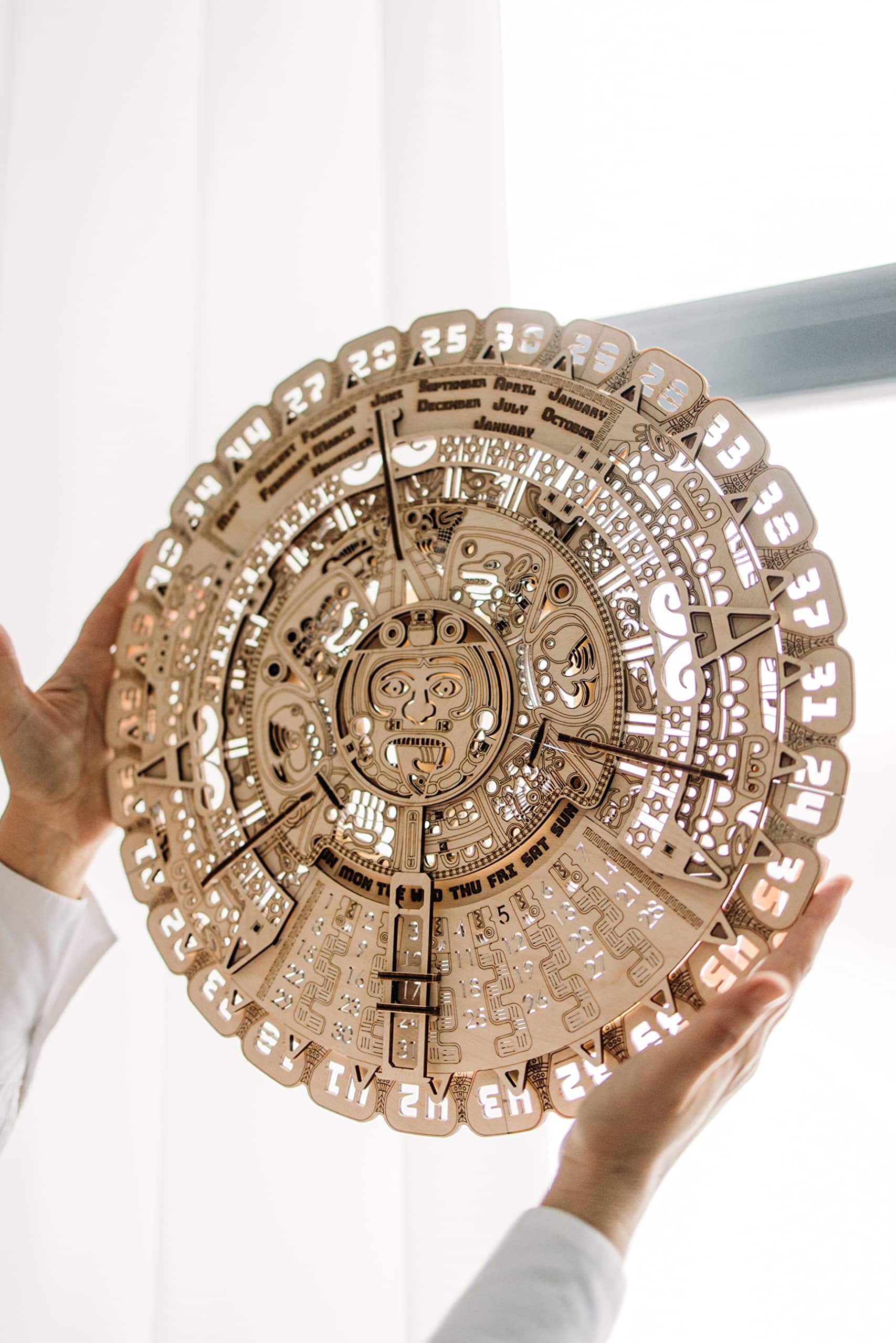 Calendario de Pared Maya de Madera 3D Rompecabezas para - Imagen 6