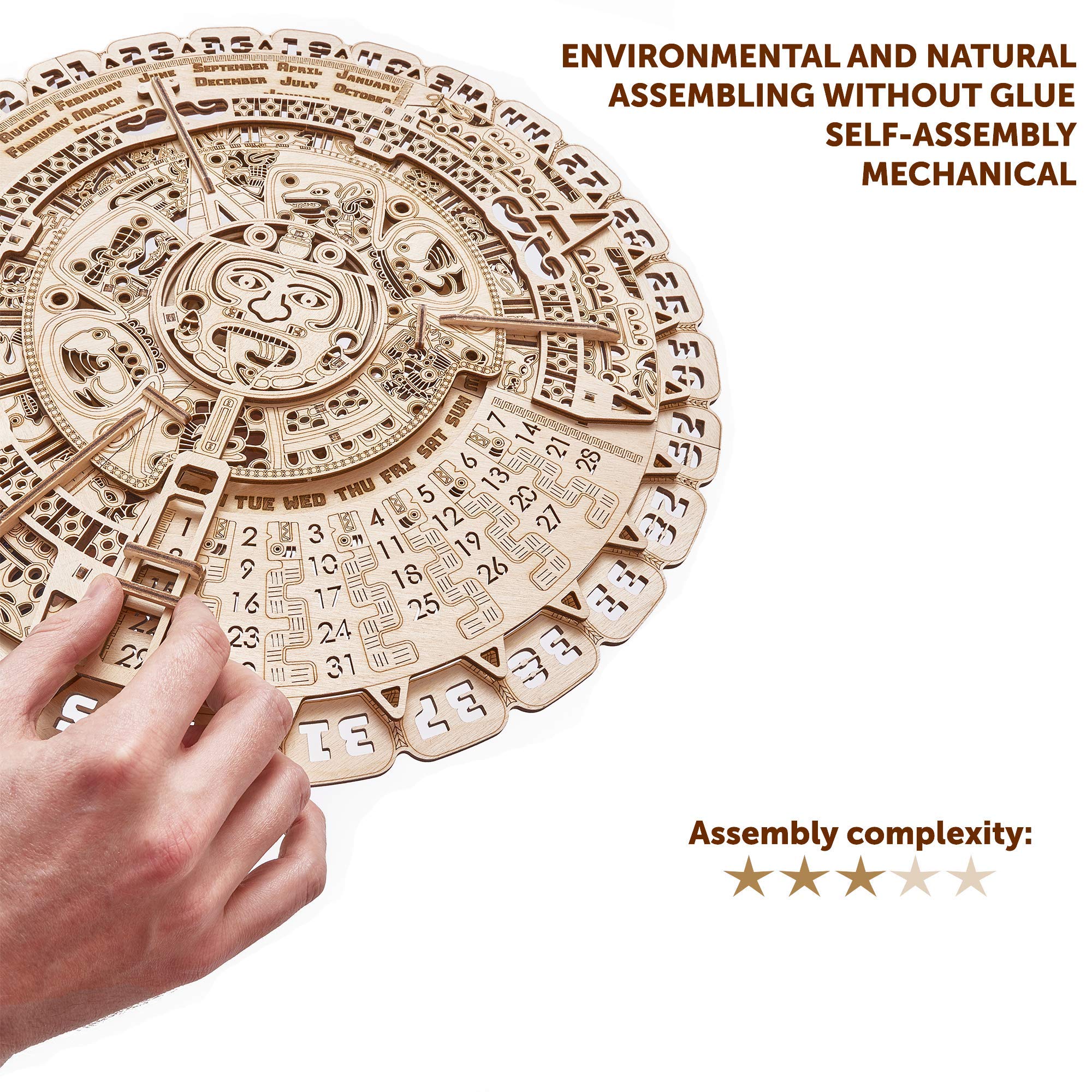 Calendario de Pared Maya de Madera 3D Rompecabezas para - Imagen 7