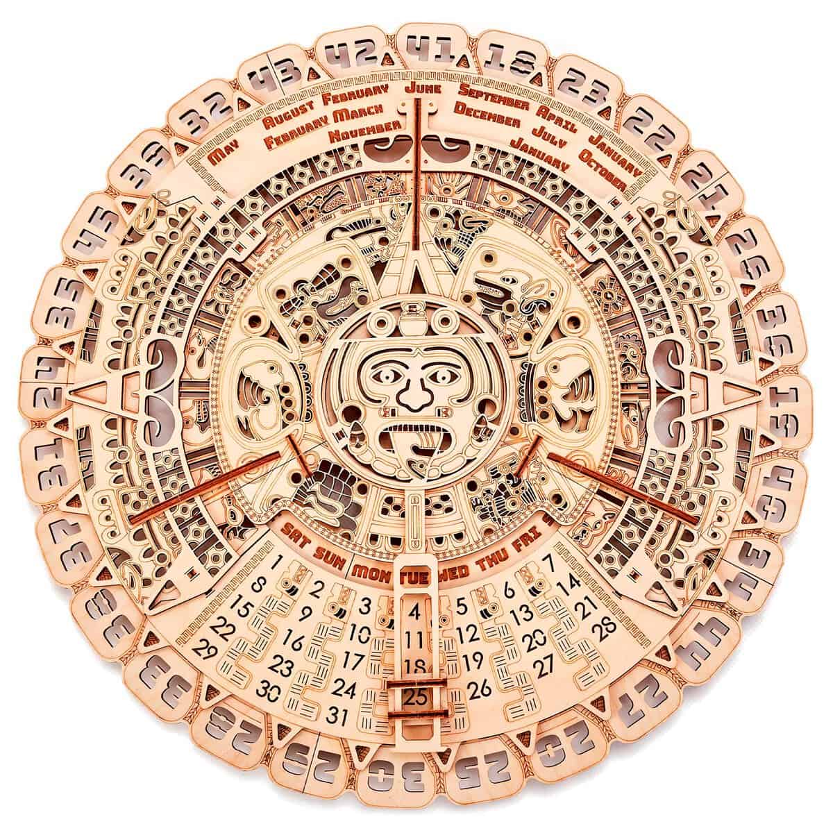 Calendario de Pared Maya de Madera 3D Rompecabezas para