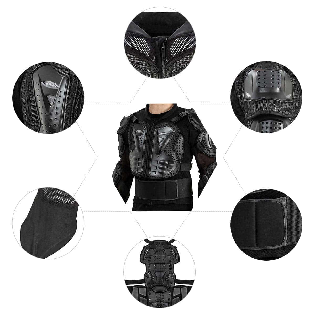 Chaqueta protectora de motocicleta, armadura completa de - Imagen 7