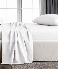 Juego de sábanas TBM 100% algodón egipcio, blanco Juego de