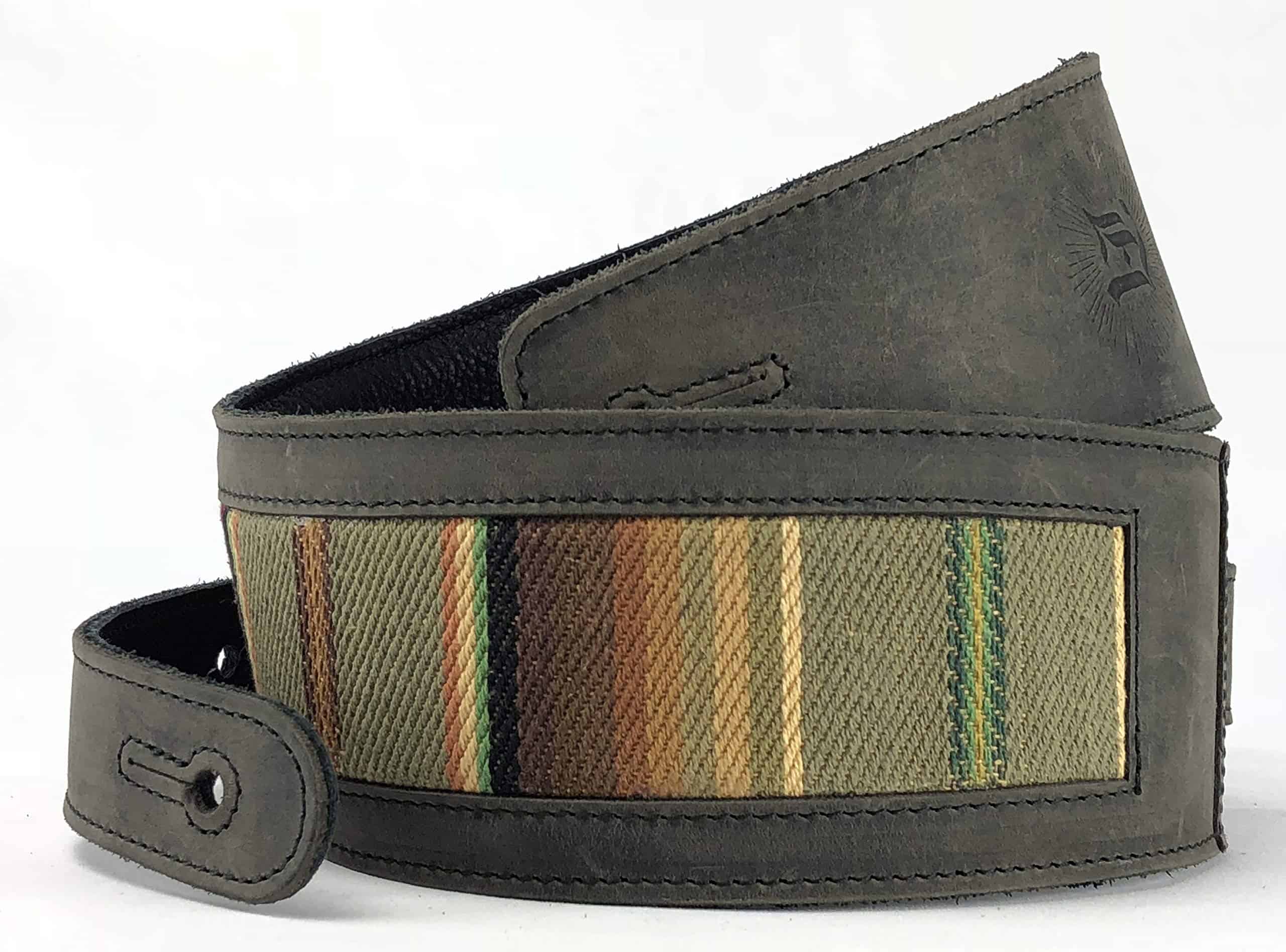 Correa de guitarra de cuero de grano completo inspirada en