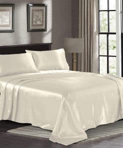 Juego de Sábanas de Satén California -Marfil