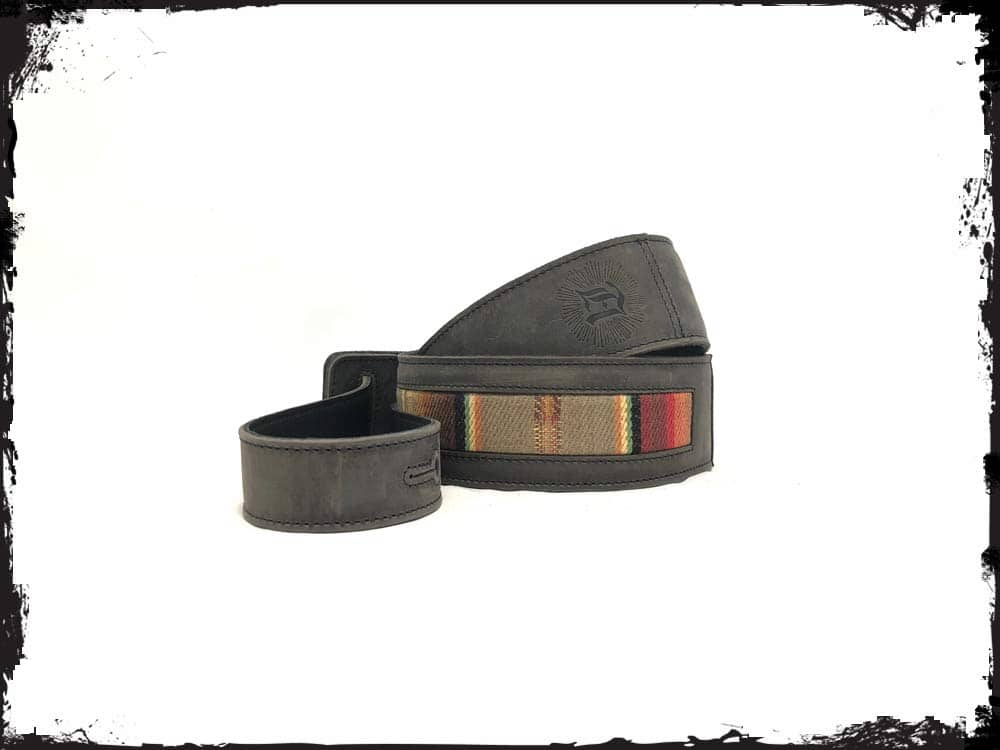 Correa de guitarra de cuero de grano completo inspirada en - Imagen 6