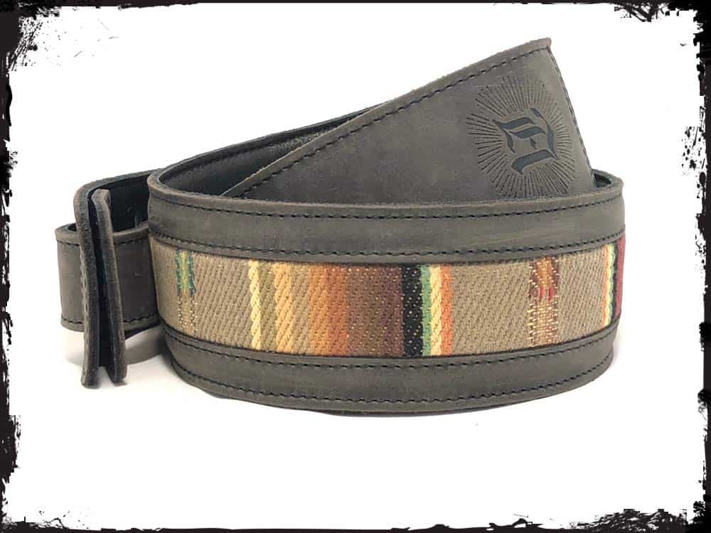 Correa de guitarra de cuero de grano completo inspirada en - Imagen 4