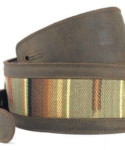 Correa de guitarra de cuero de grano completo -Marrón Whiske