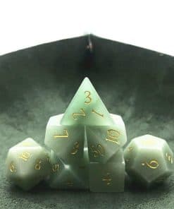 Juego de dados de piedra Amatolo de 7 dados hechos a mano