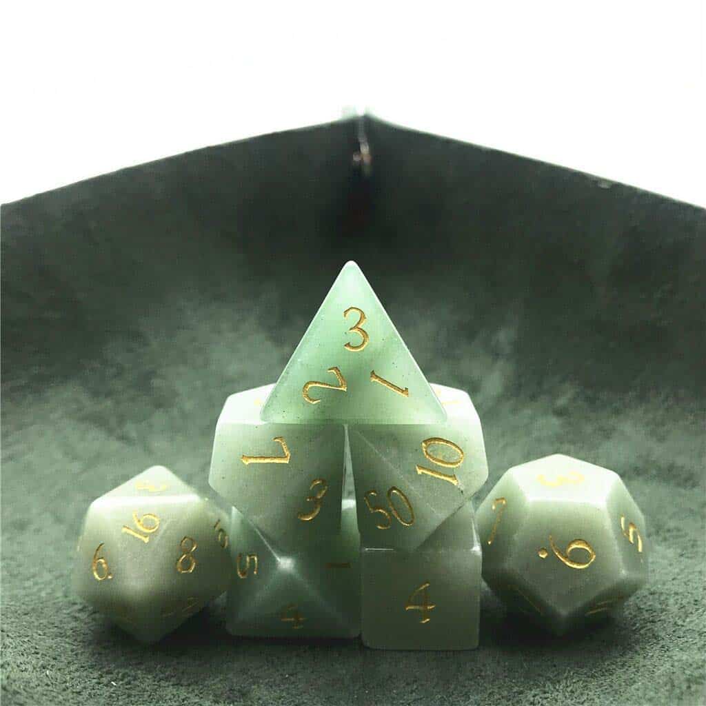 Juego de dados de piedra Amatolo de 7 dados hechos a mano