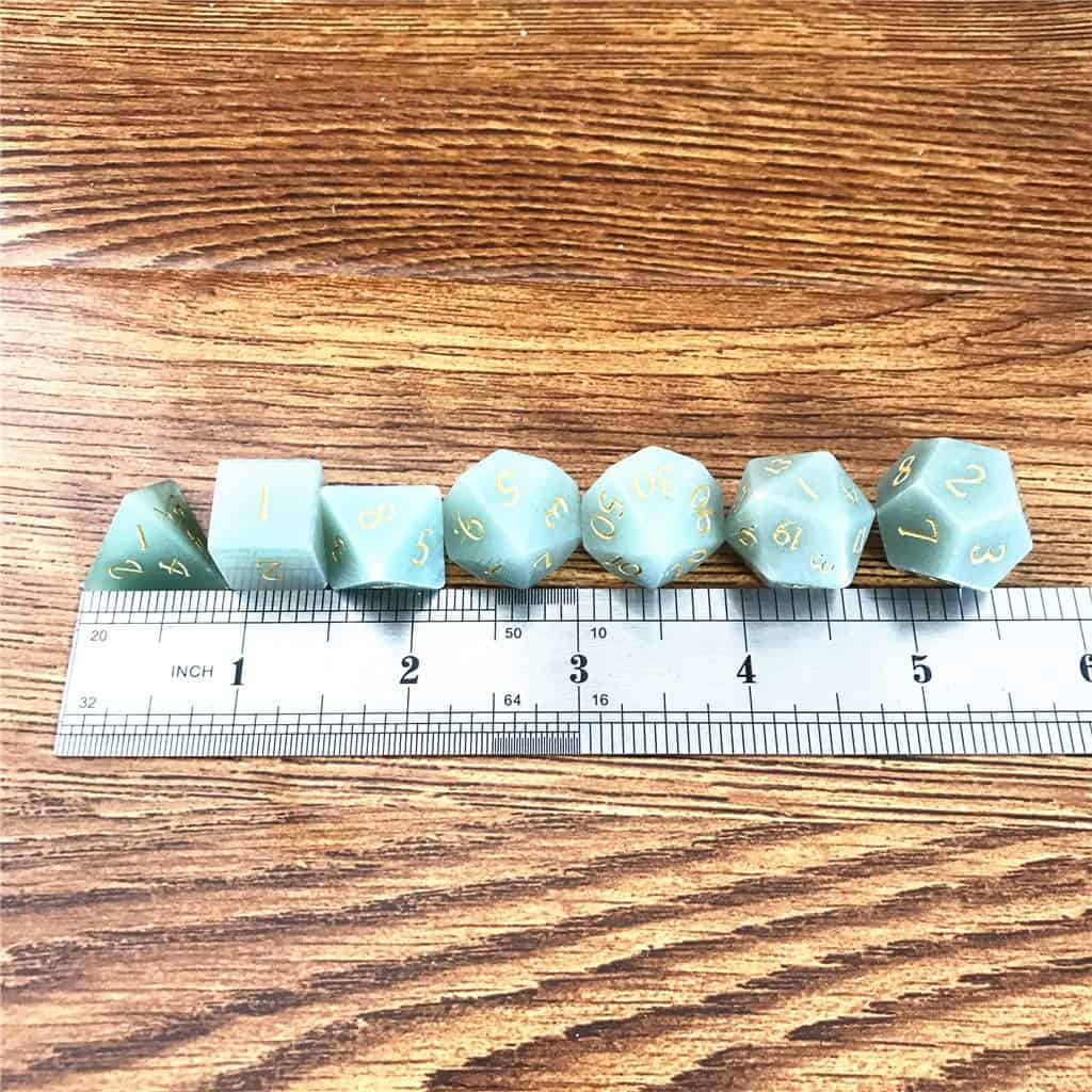 Juego de dados de piedra Amatolo de 7 dados hechos a mano - Imagen 4