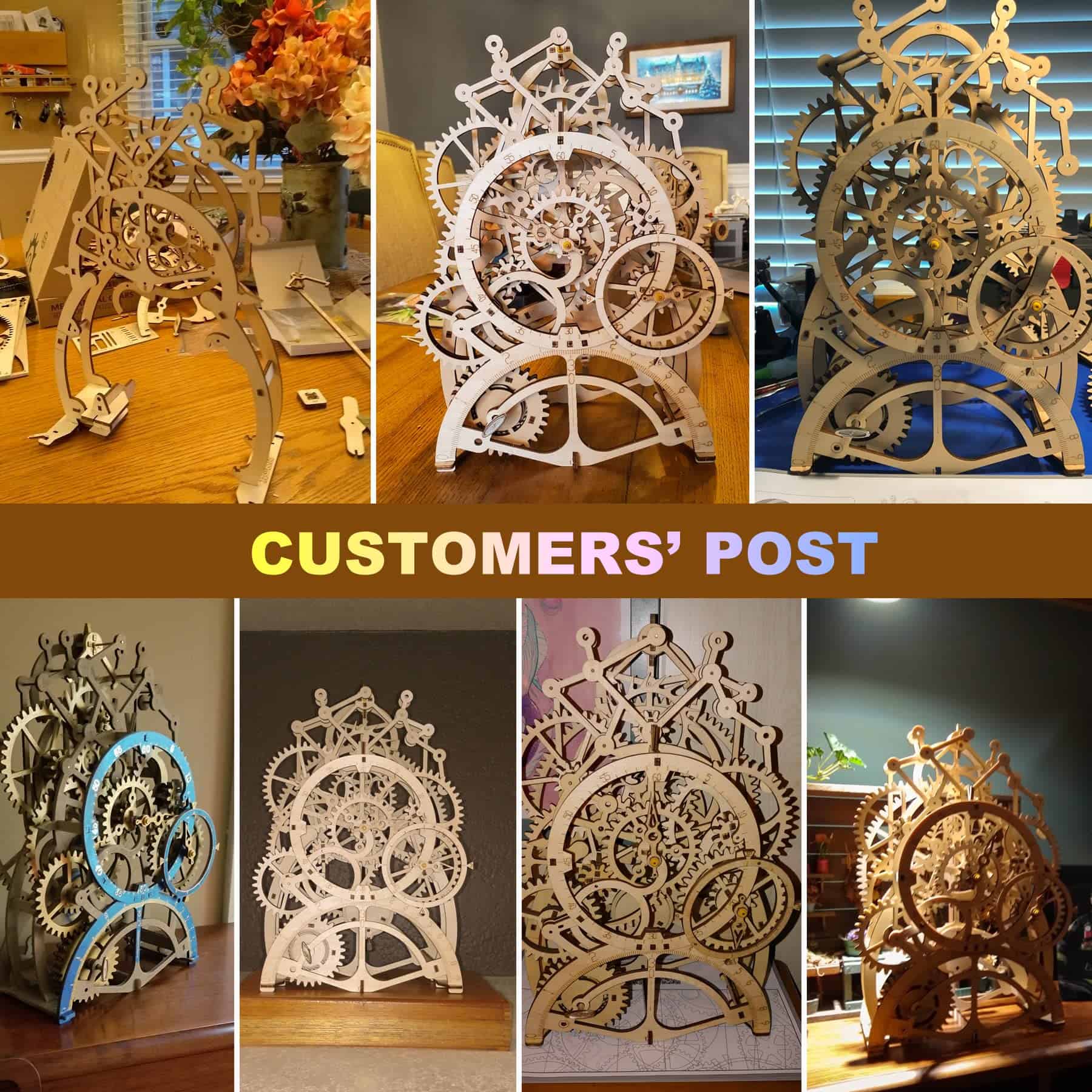 ROKR 3D Rompecabezas de Madera Kits de Reloj DIY para - Imagen 4