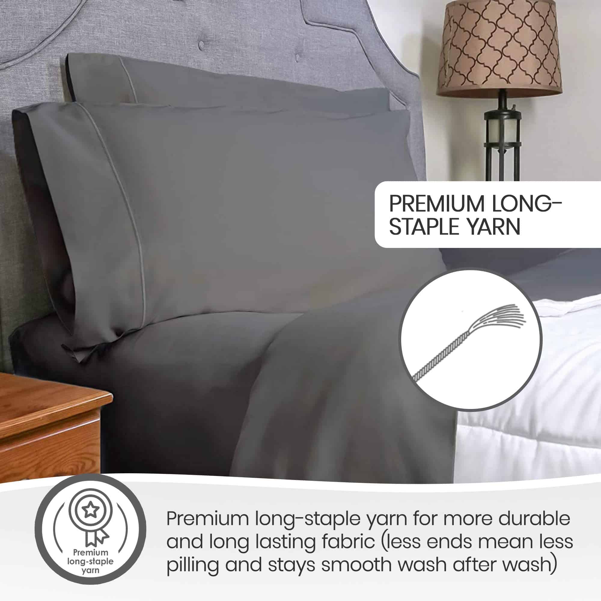 Whisper Organics, Sábana Ajustable de Cama Completa - 100% - Imagen 5