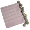 Fennco Styles Chic Pom Pom Manta Tejida a Rayas, 50" x 60"