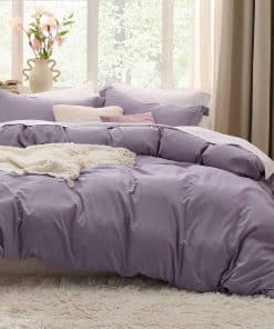 Set de Funda Nórdica King Size Grisáceo Púrpura Bedsure - 3