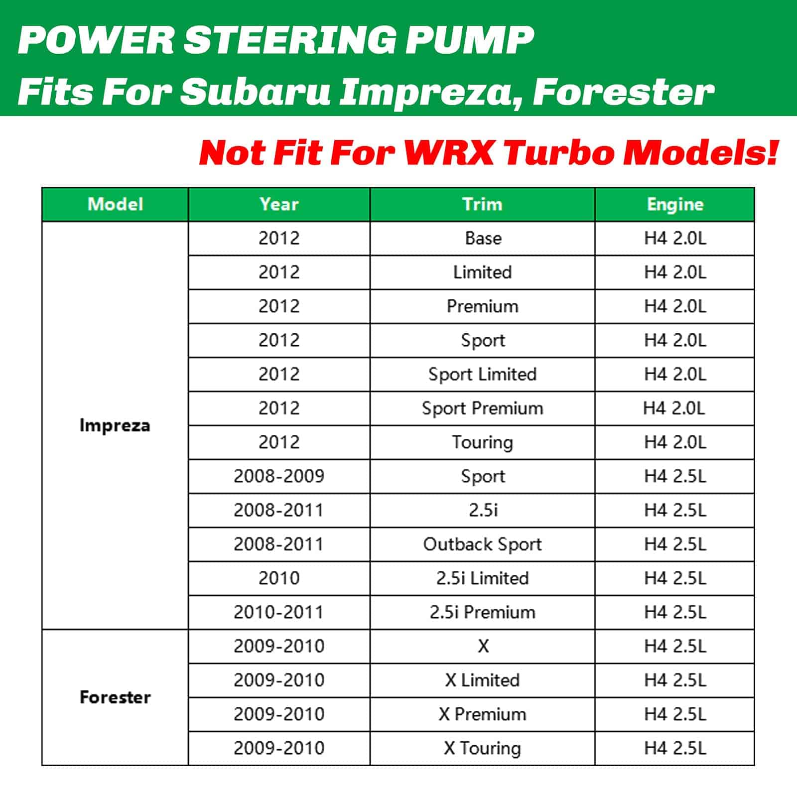 Bomba de dirección asistida YHTAUTO con polea -2.0L 2.5L - Imagen 4