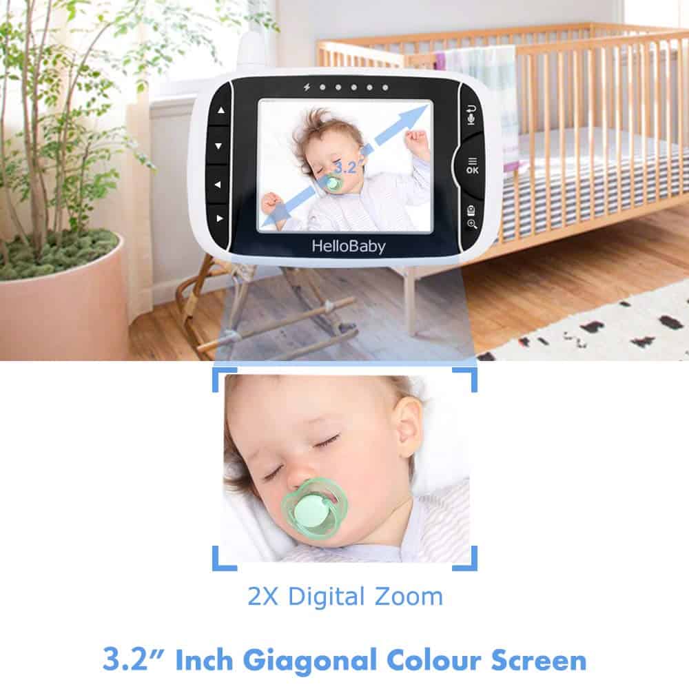 Monitor de Video para Bebé HelloBaby con Cámara Remota - Imagen 8