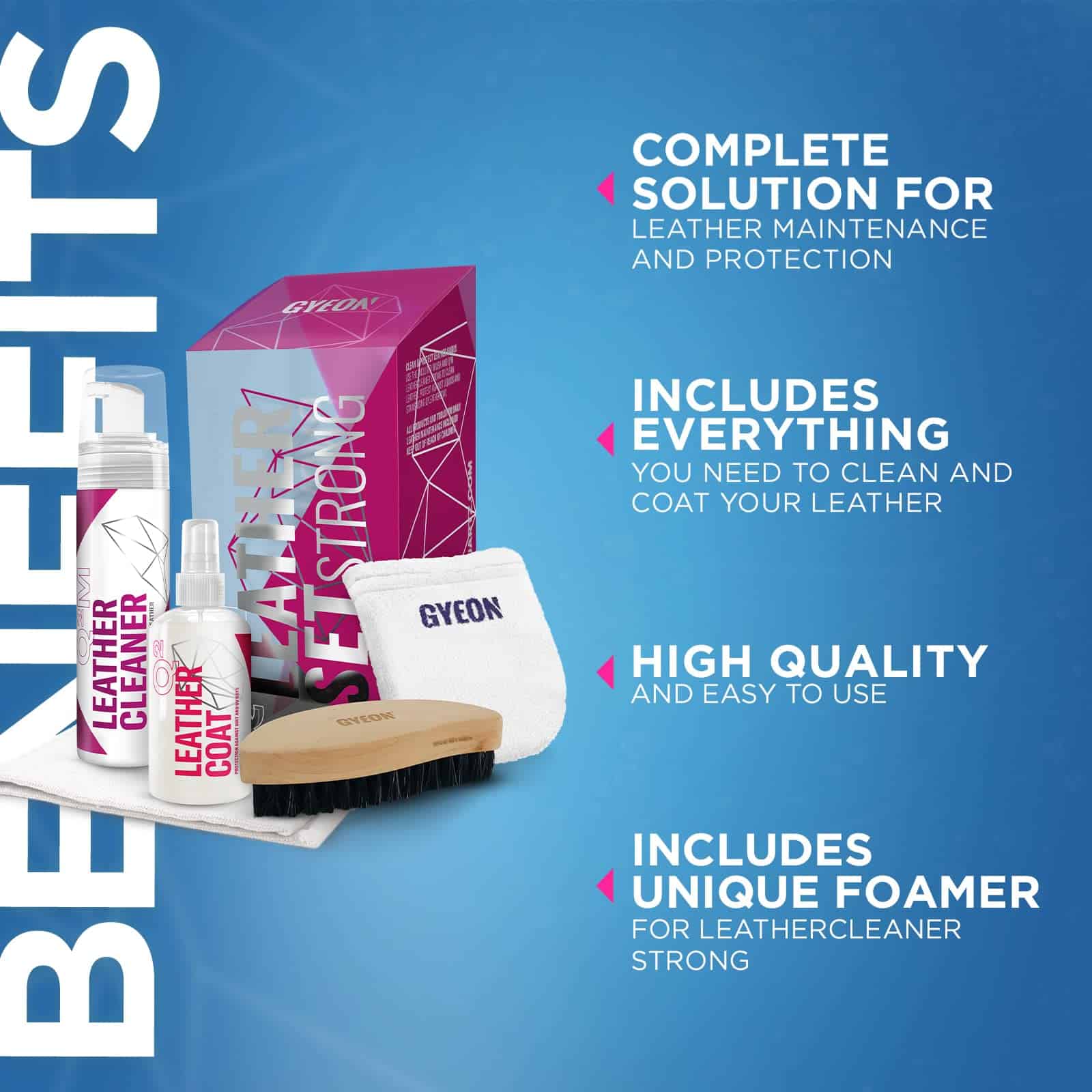 GYEON Leather Set Strong - Kit de limpieza y recubrimiento - Imagen 3