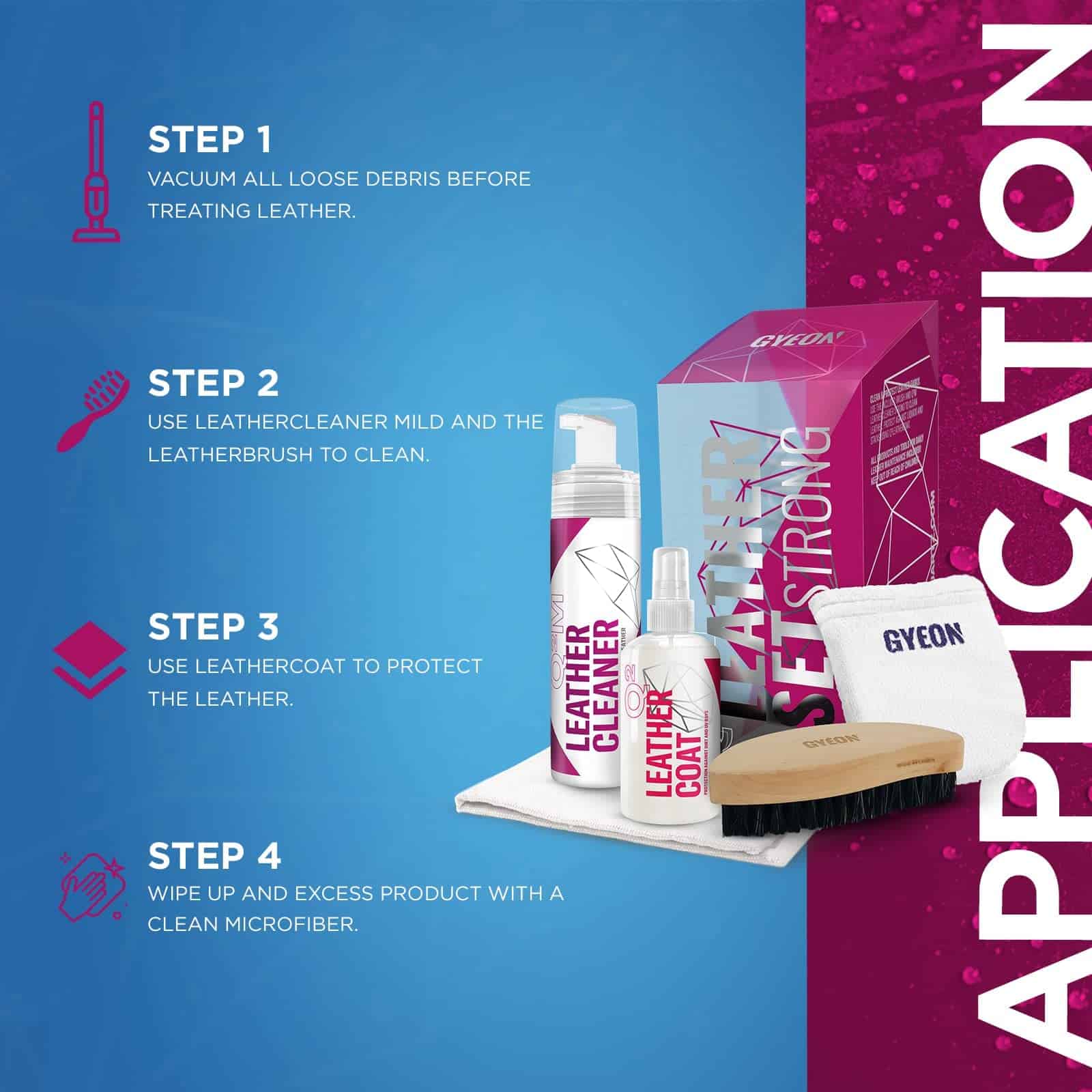 GYEON Leather Set Strong - Kit de limpieza y recubrimiento - Imagen 8