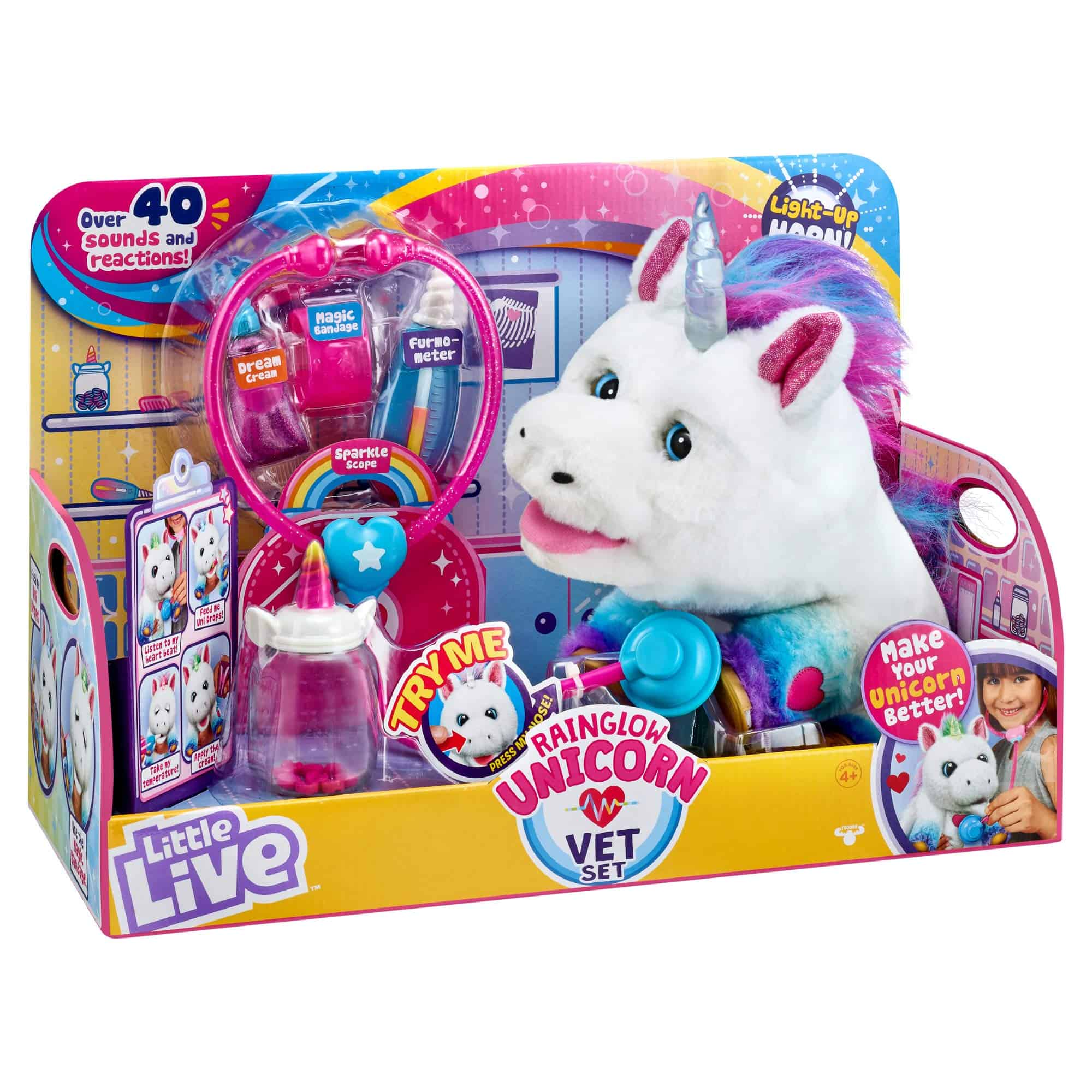 Set de Veterinario de Unicornio Little Live RAINGLOW