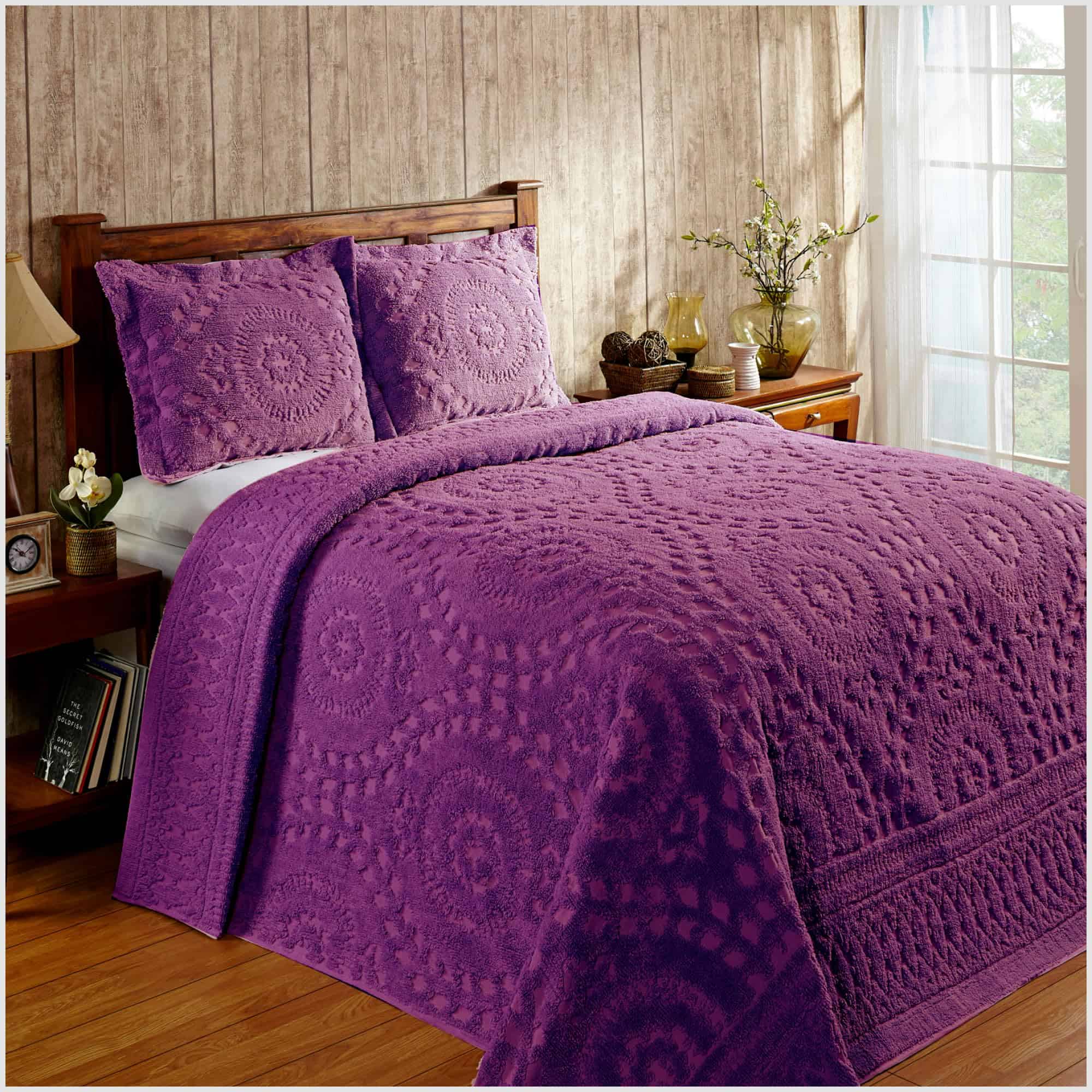 Colcha King Size Better Trends de Chenilla de Algodón 100%,