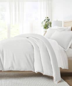 Juego de funda nórdica LINEN MARKET Queen (Gris Claro) -