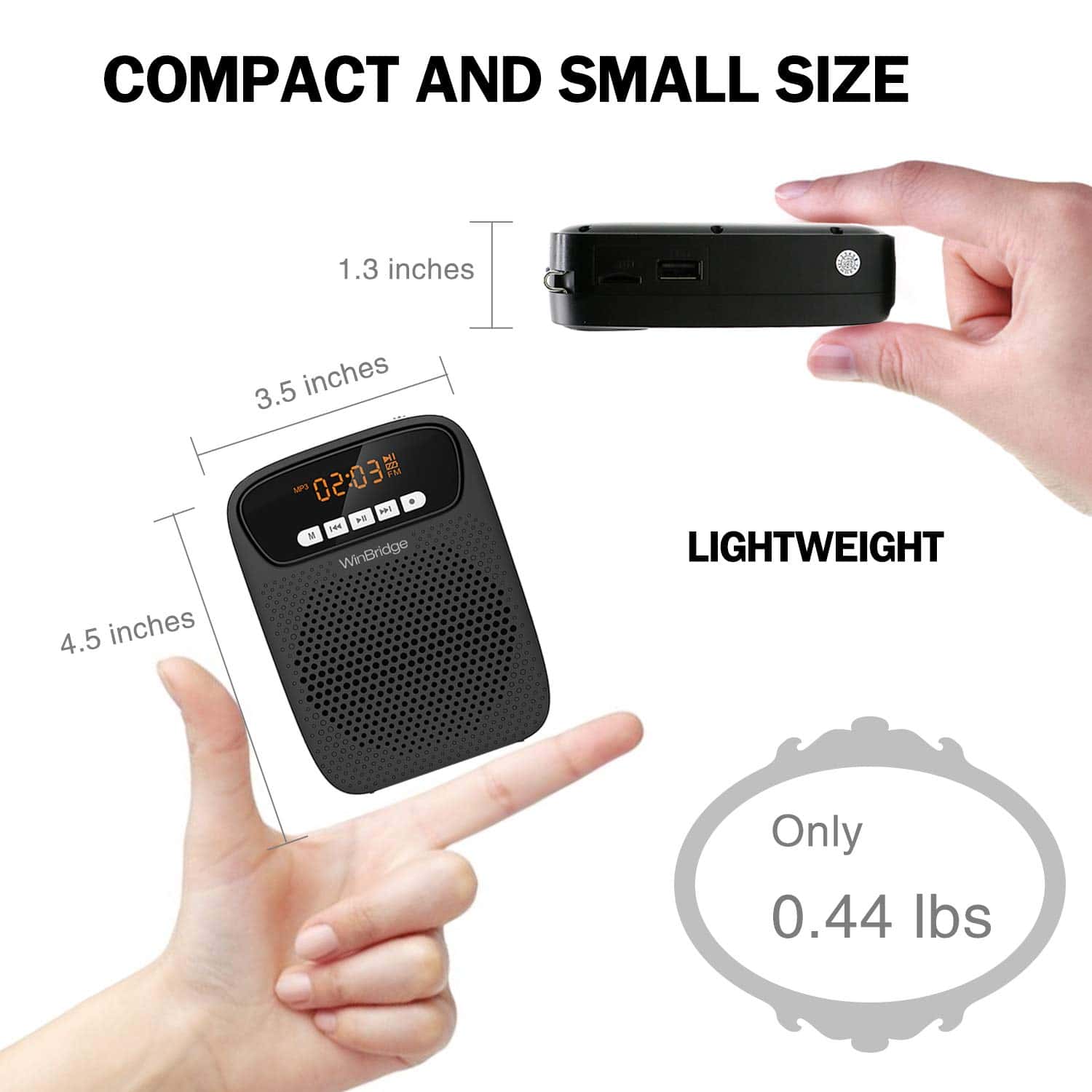 Amplificador de Voz Portátil Inalámbrico con Micrófono de - Imagen 6