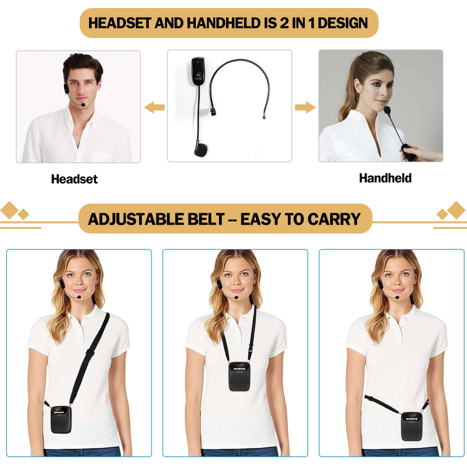 Amplificador de Voz Portátil Inalámbrico con Micrófono de - Imagen 7