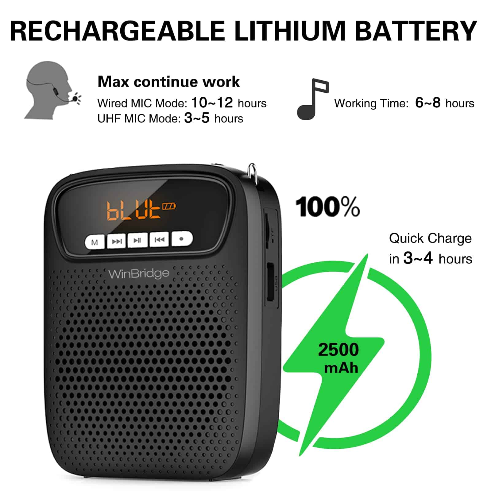 Amplificador de Voz Portátil Inalámbrico con Micrófono de - Imagen 5