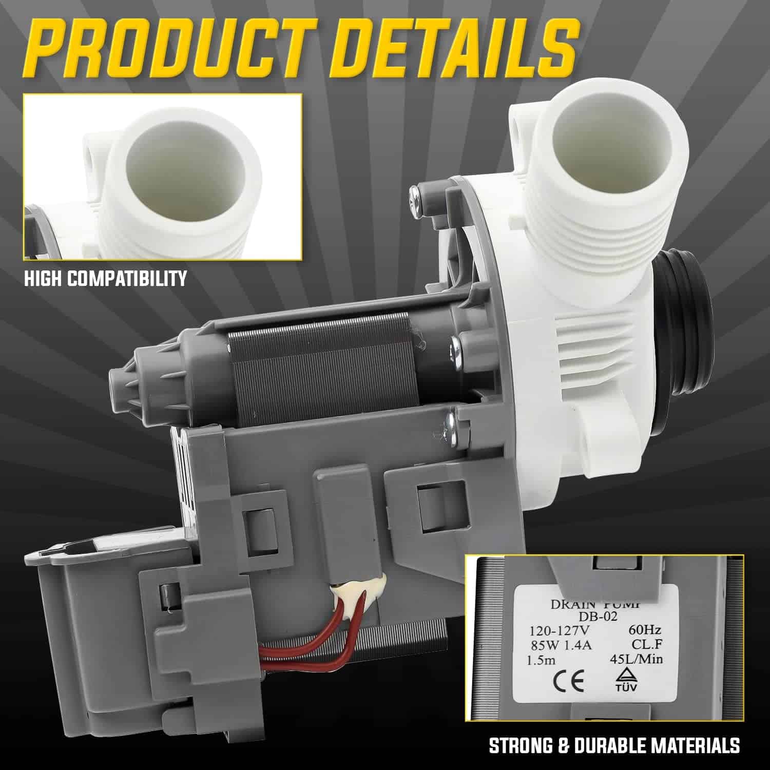 Bomba de Desagüe para Lavadora W10276397 de Lifetime por - Imagen 5