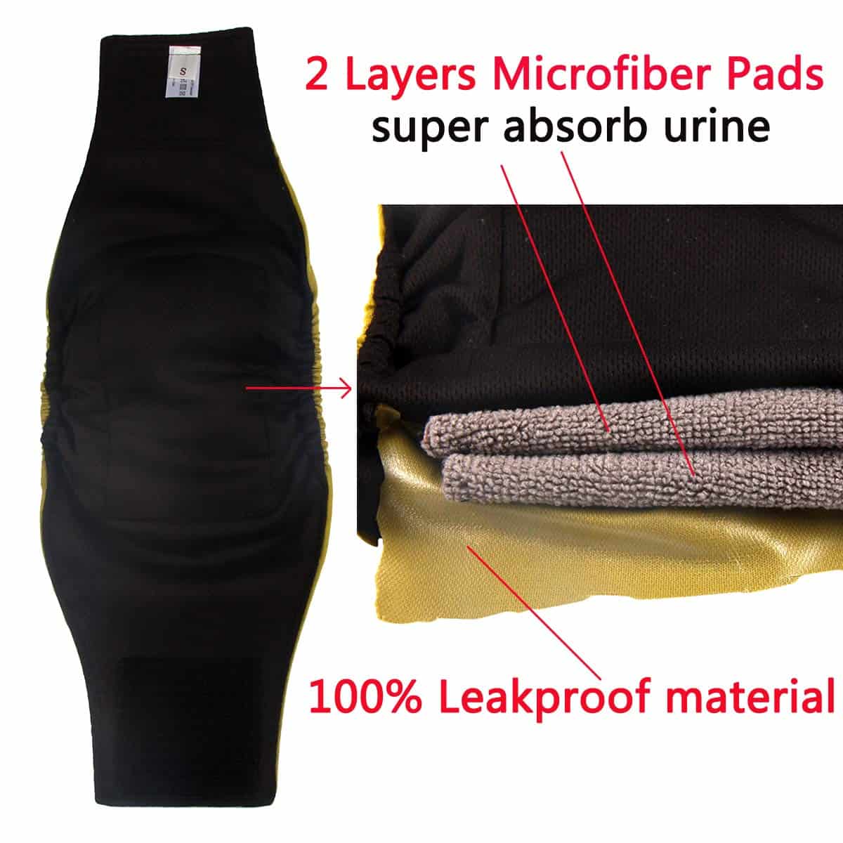 Vecomfy Pañales para Perros Machos (Paquete de 5), - Imagen 5