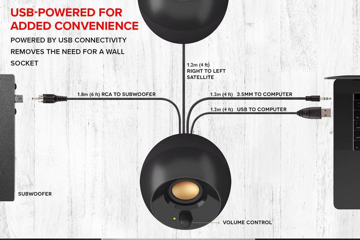 Altavoces de escritorio Creative Pebble Plus 2.1 - Imagen 7