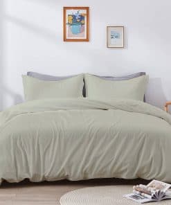 Juego de Funda Nórdica de Algodón 100% Plateado Gris Sólido