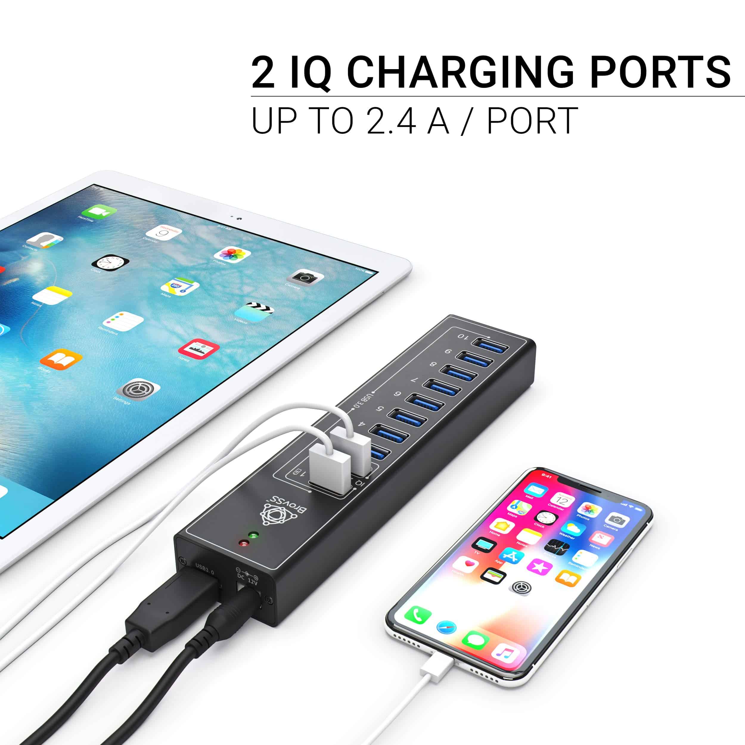 BrovSS: Hub USB 3.0 de 10 Puertos de Aluminio con 4 Puertos - Imagen 3