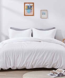 Juego de Funda Nórdica Blanco Sólido de Algodón 100% tamaño