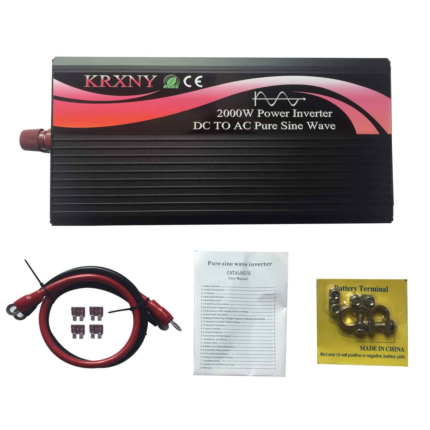 Inversor de Corriente de Onda Senoidal Pura KRXNY 2000W 24V - Imagen 7