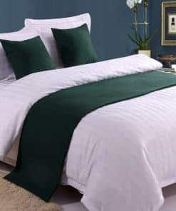 Mengersi Solid Bed Runner Scarf Protector -Dark Green