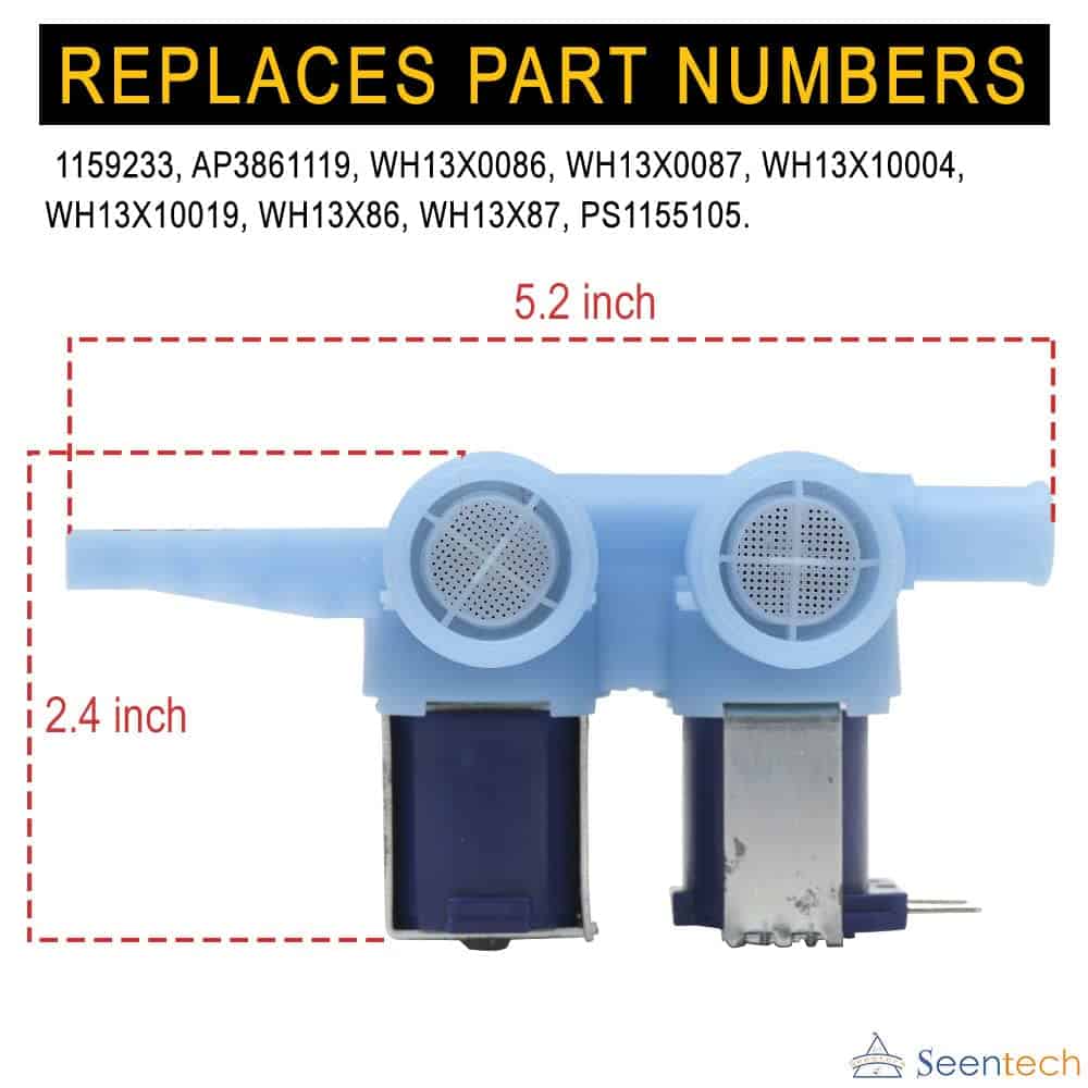 Válvula de entrada de agua para lavadora WH13X10024 por - Imagen 4