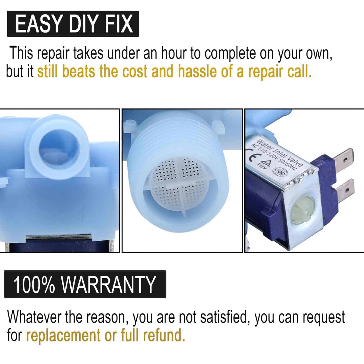 Válvula de entrada de agua para lavadora WH13X10024 por - Imagen 6