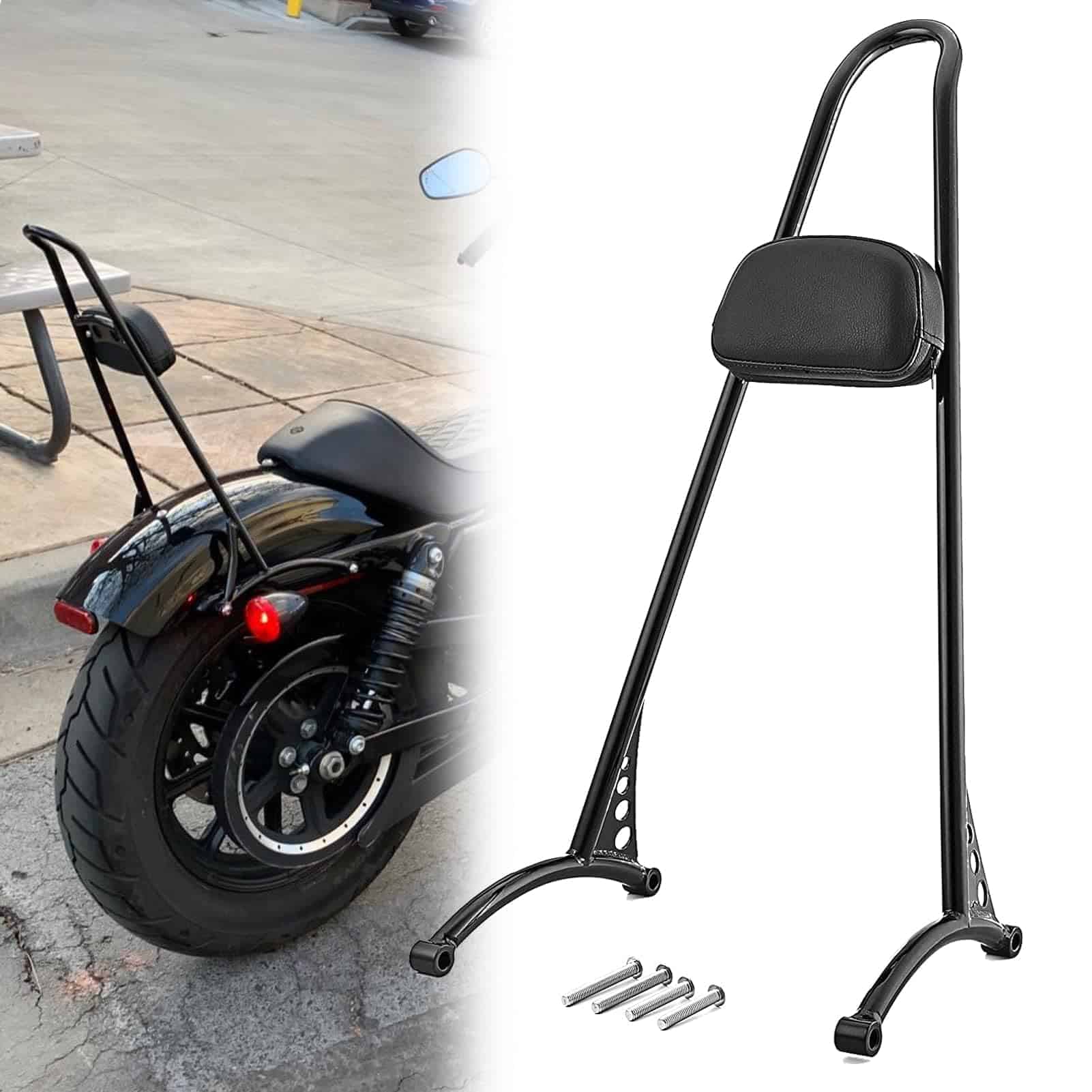 Weisen Sissy Bar, Respaldo de Pasajero de 23" con
