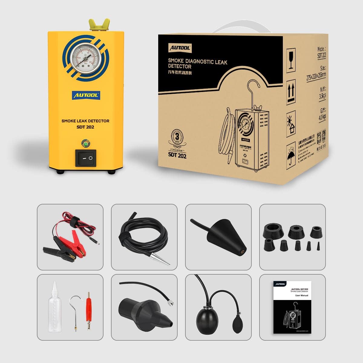 AUTOOL Test de Detector de Fugas Automotriz Localizador de - Imagen 9