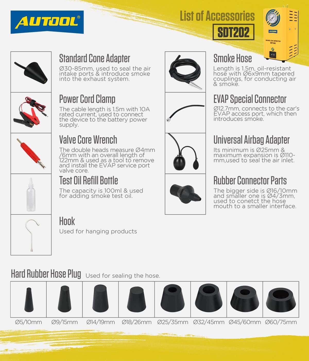 AUTOOL Test de Detector de Fugas Automotriz Localizador de - Imagen 8