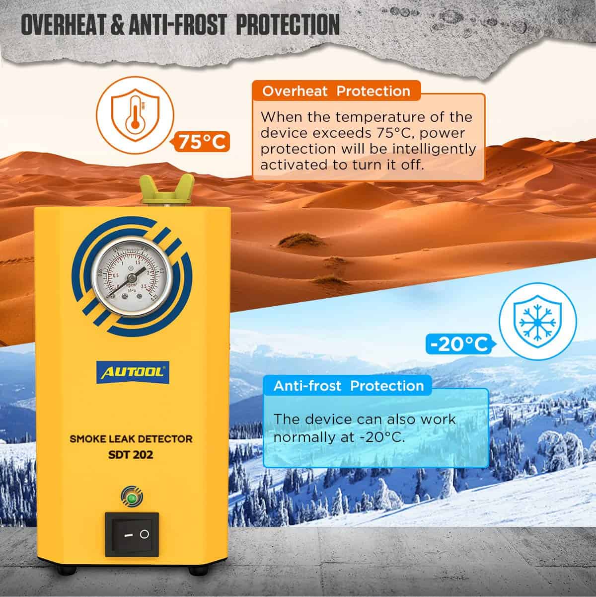 AUTOOL Test de Detector de Fugas Automotriz Localizador de - Imagen 7