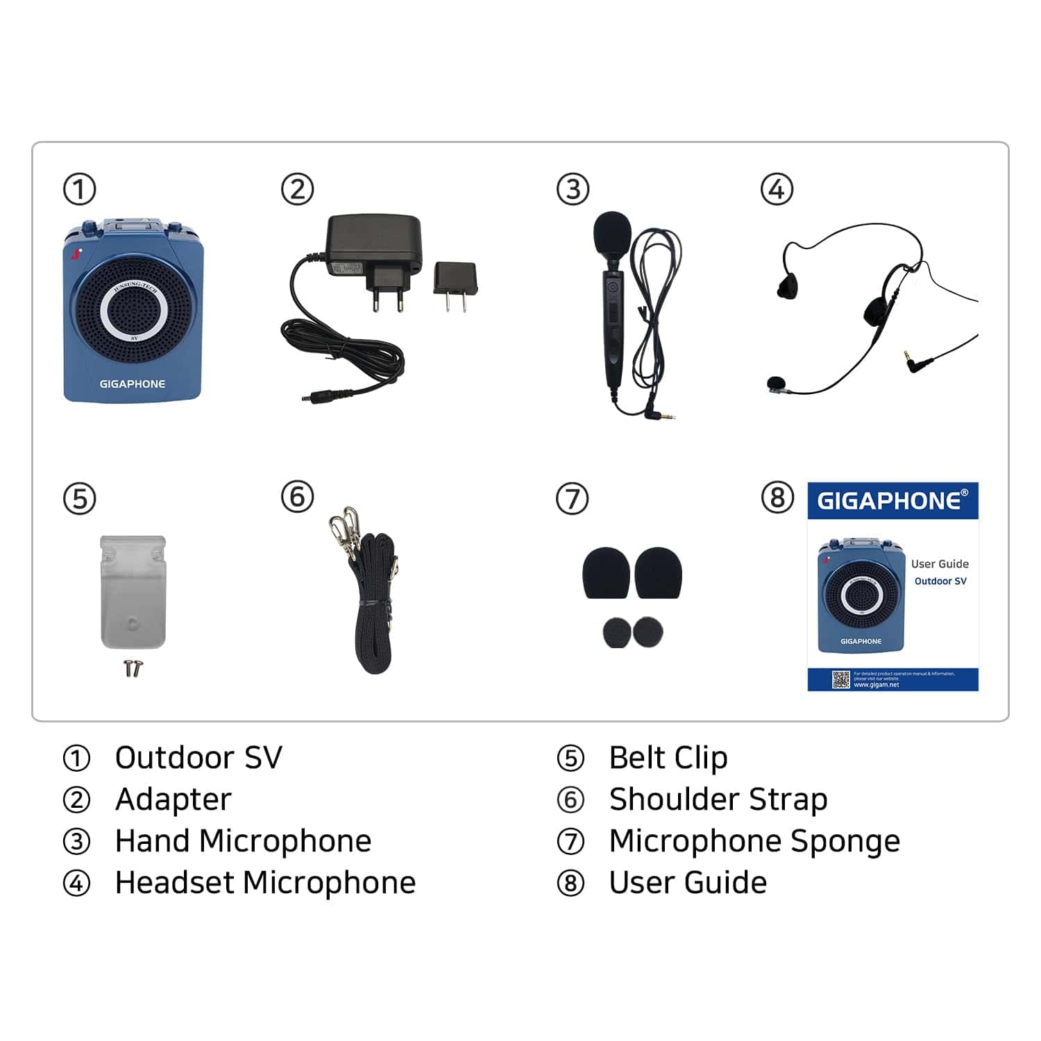 Amplificador de voz portátil GIGAPHONE SV 40W con micrófonos - Imagen 8