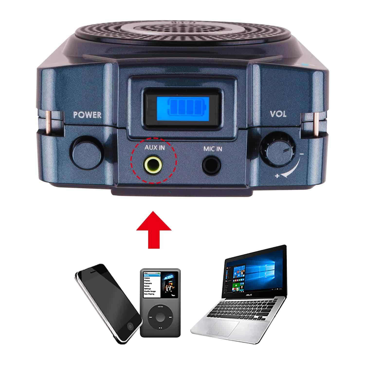 Amplificador de voz portátil GIGAPHONE SV 40W con micrófonos - Imagen 4