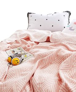 Manta Reversible de Verano de Cuadros Rojos Rayados MEJU