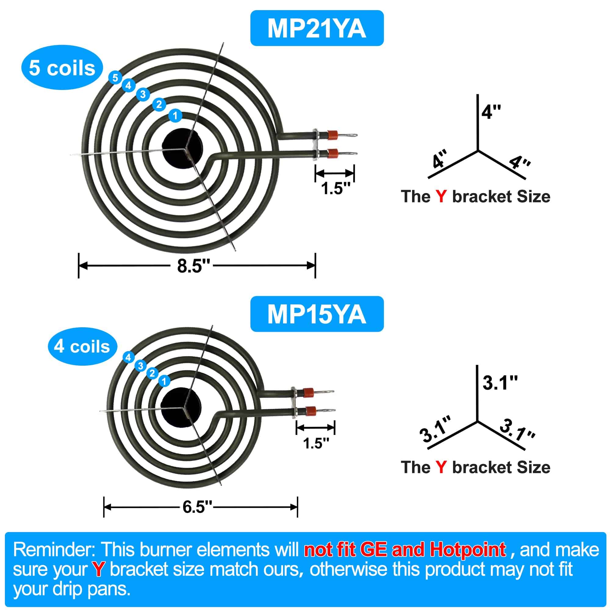 S-Union 4 Pack MP22YA Conjunto de Elemento de Quemador para - Imagen 3
