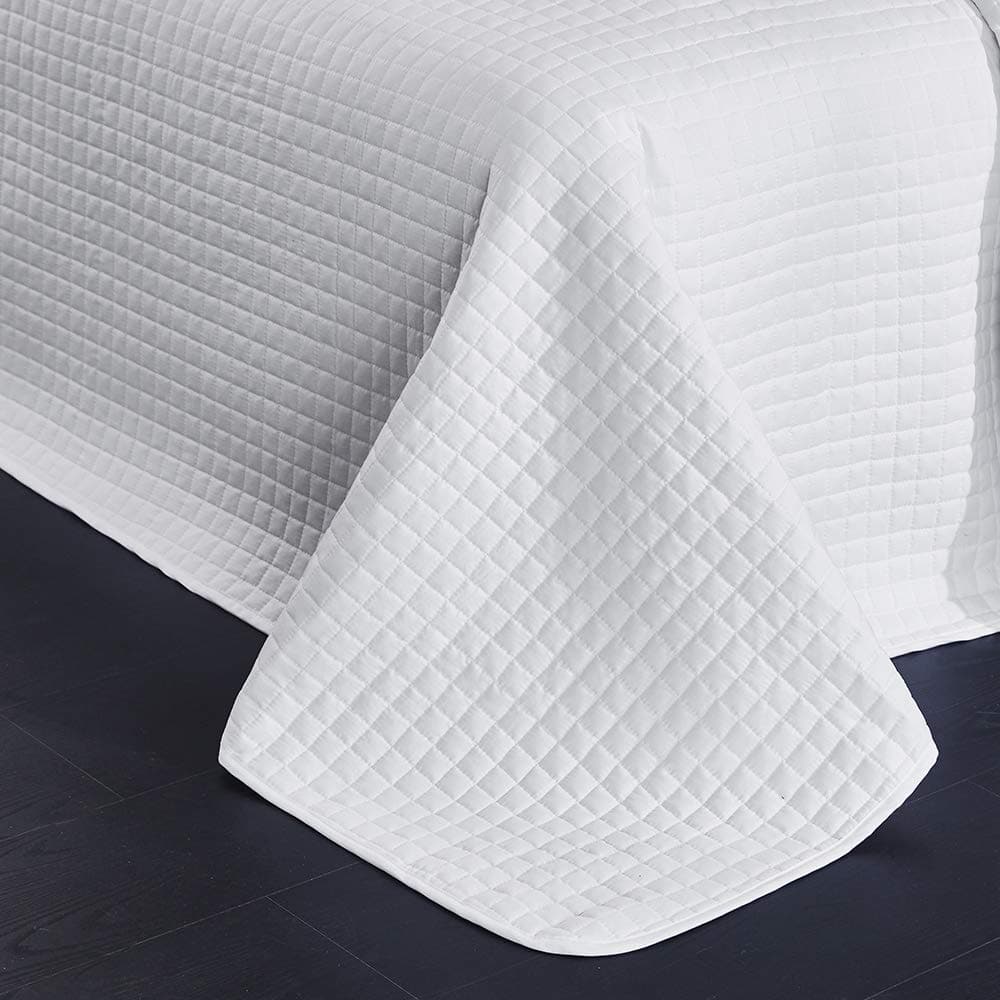 Edredón Colcha Acolchado Blanco de Tamaño King Extragrande, - Imagen 6