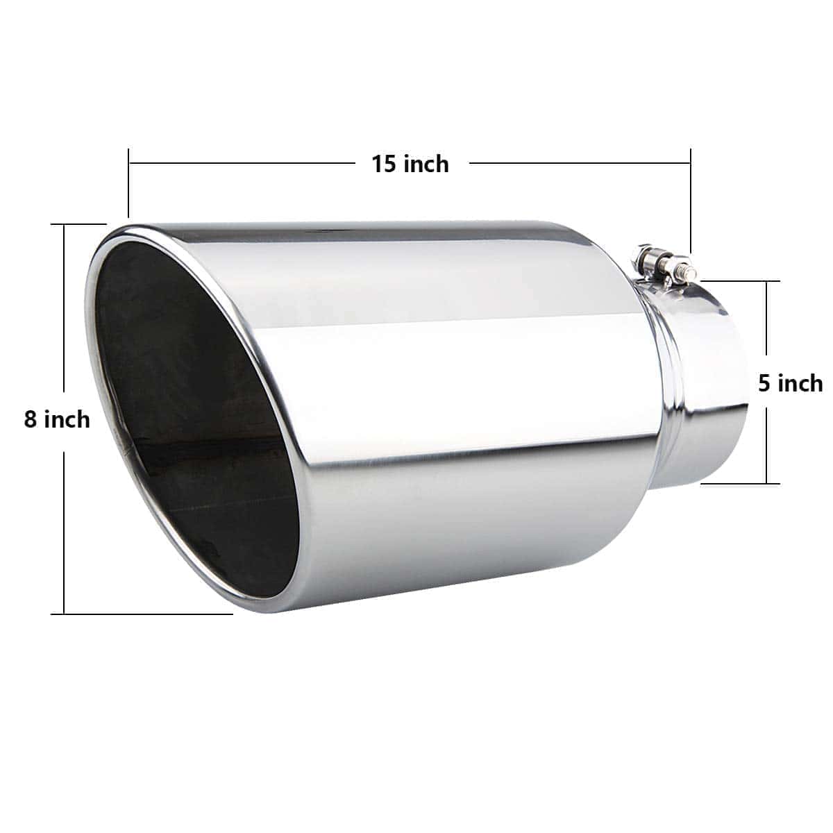 LCGP Punta de escape 5" Entrada 8" Salida 15" de Largo - Imagen 3