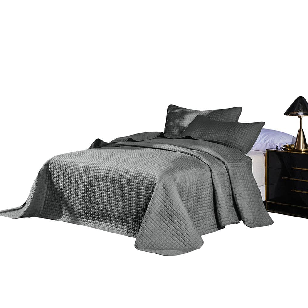 Everest Supply Cobertor de Cama Acolchado Gris de Gran - Imagen 3