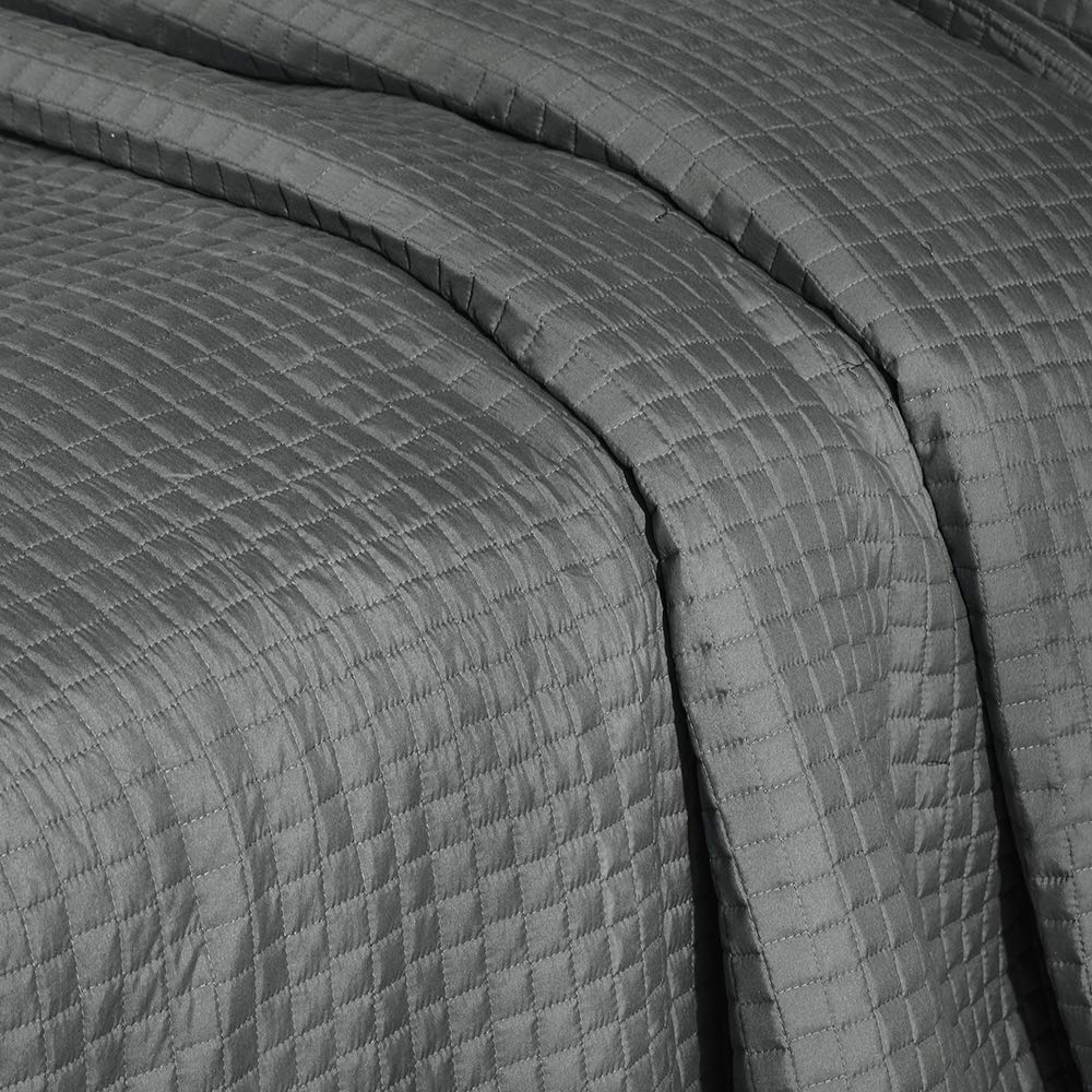 Everest Supply Cobertor de Cama Acolchado Gris de Gran - Imagen 5