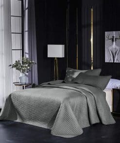 Everest Supply Cobertor de Cama Acolchado Gris de Gran